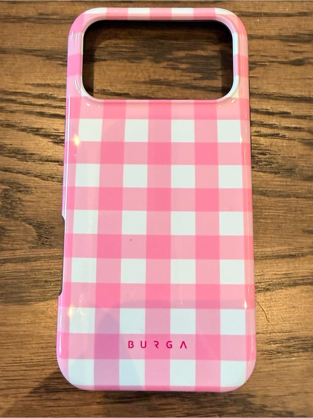 Brand New Burga IPhone 17 Pro Max Pink Gingham Phone Case With MacSafe!